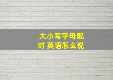 大小写字母配对 英语怎么说